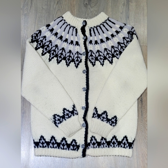 Fair Aisle Cardigan Wool Sweater - Picture 1 of 1